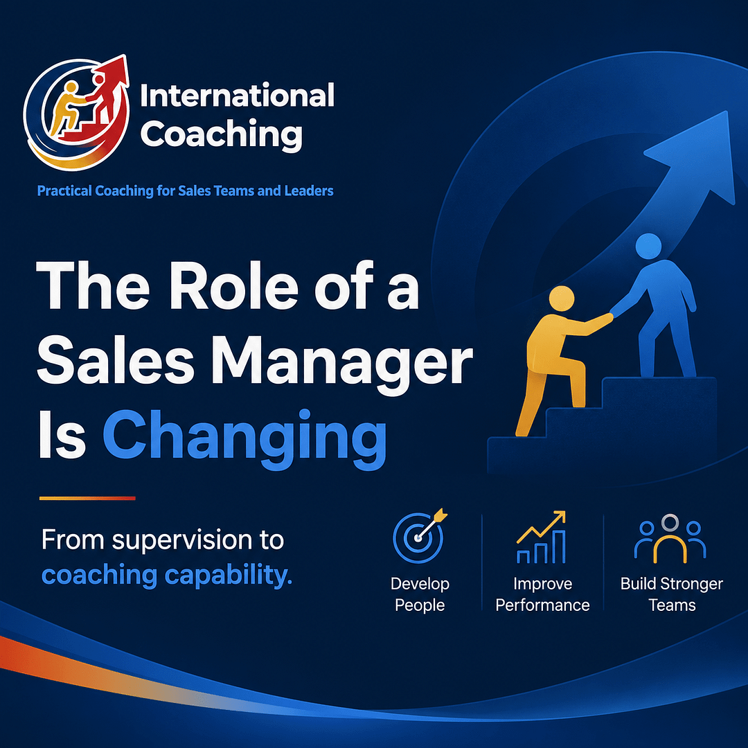 Sales coaching visual about the changing role of sales managers from supervision to coaching capability