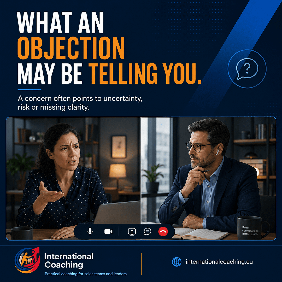 Sales professional listening calmly as a prospect raises an objection.